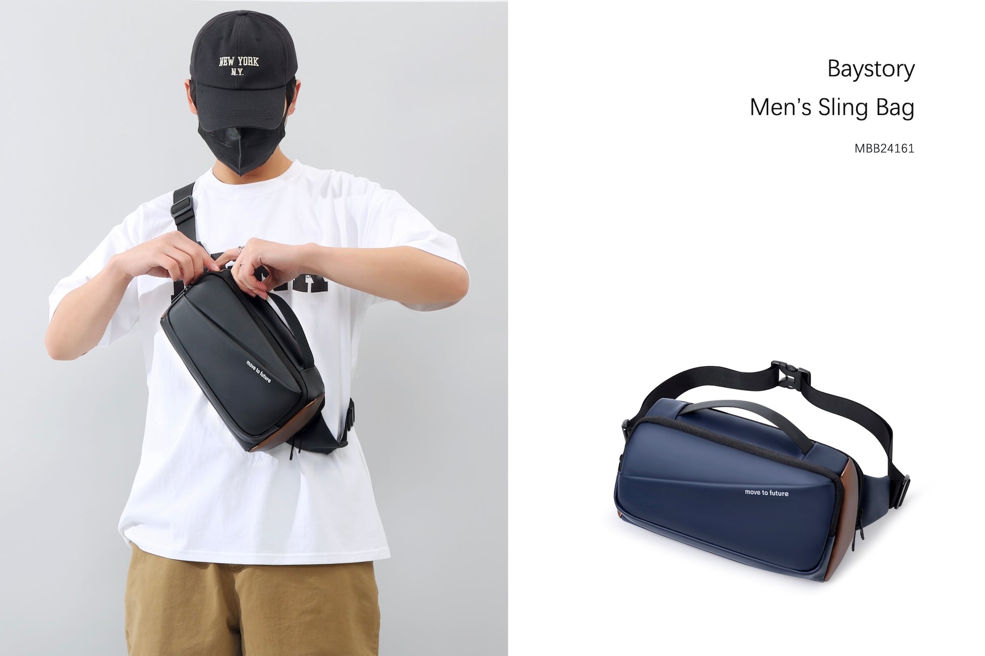 Men's Sling Bag MBB24161 - Baystory