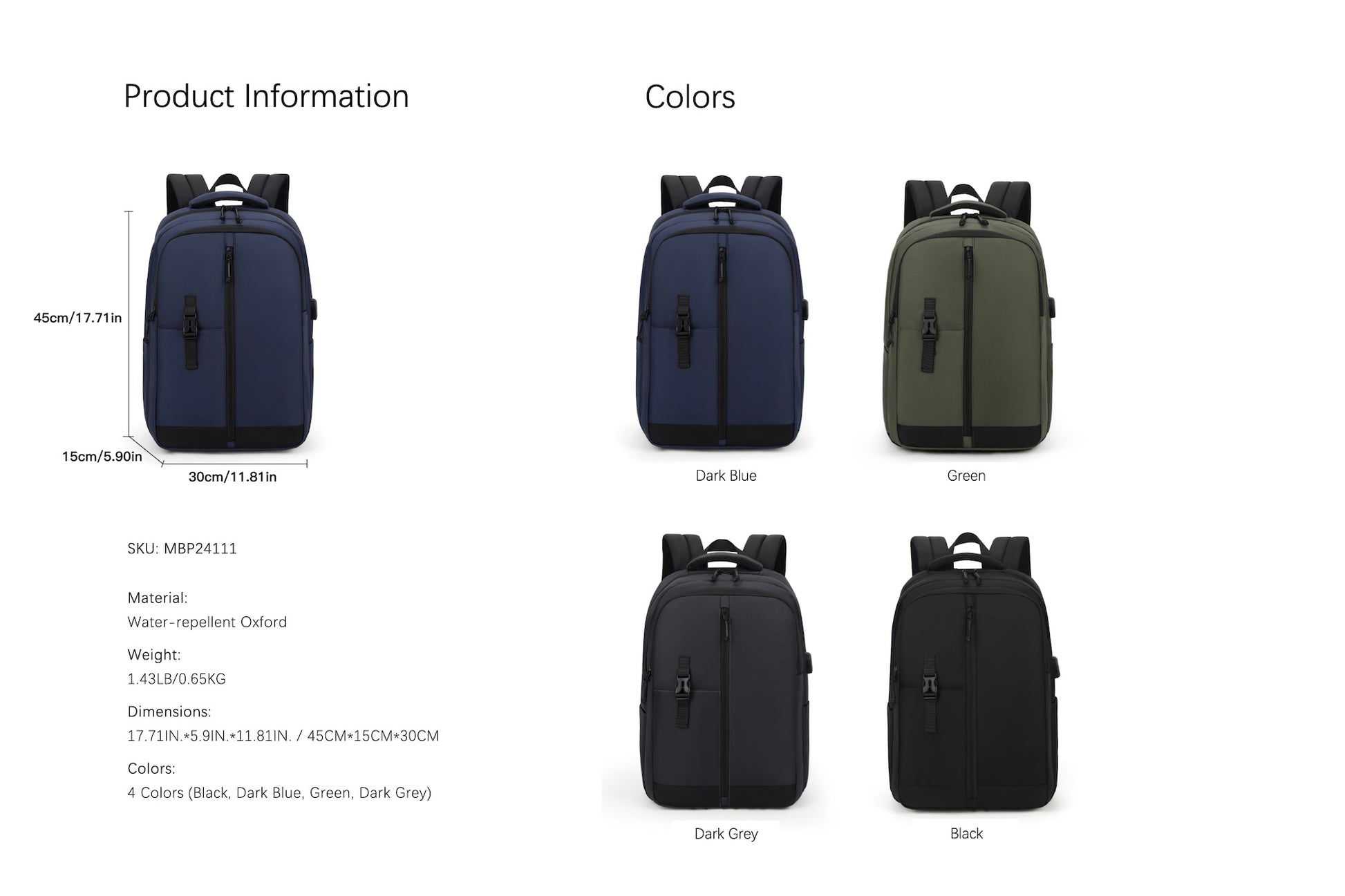 Men's Backpack MBP24111 - Baystory